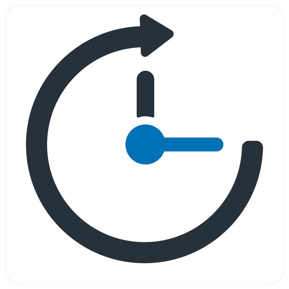time and clock icon concept in blue color vector