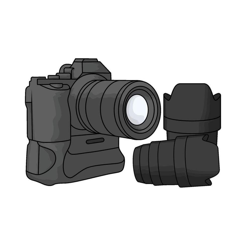 digital camera with camera lens vector