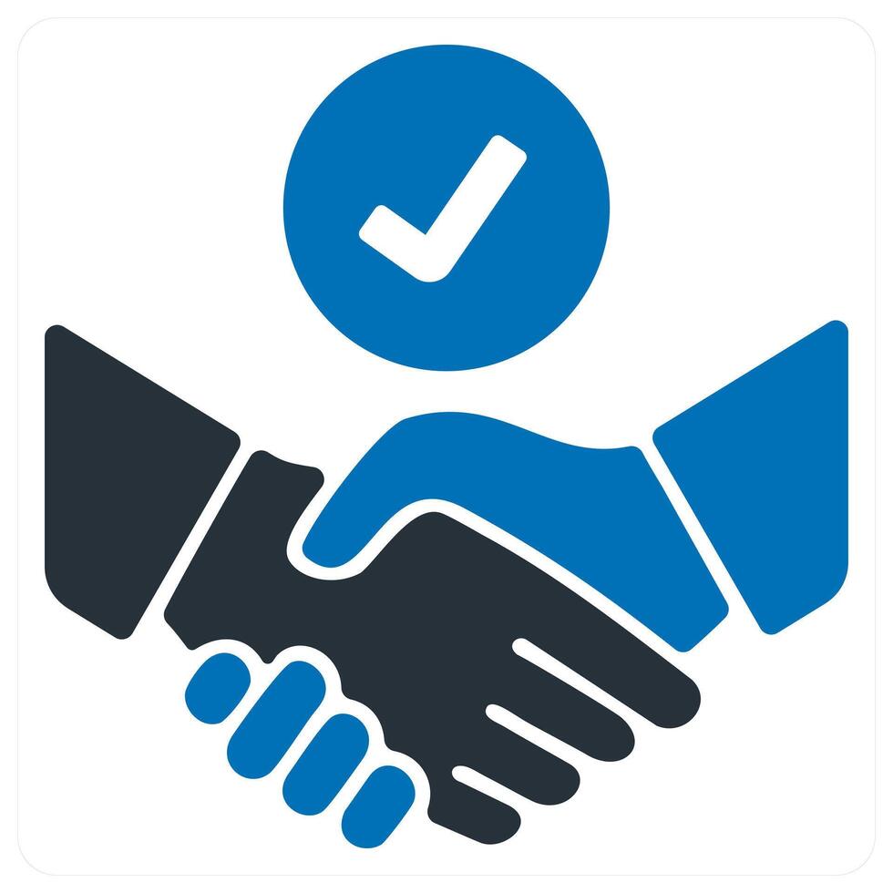 partnership and contract icon concept in blue color vector