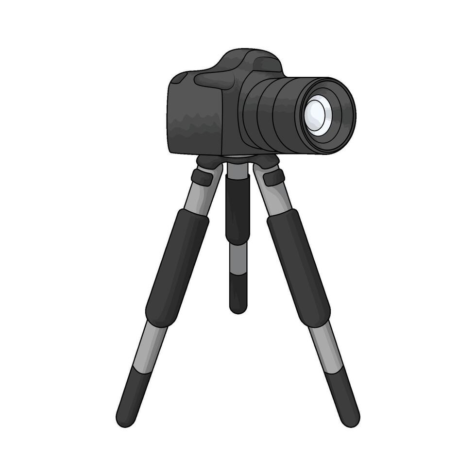 camera on stand illustration vector