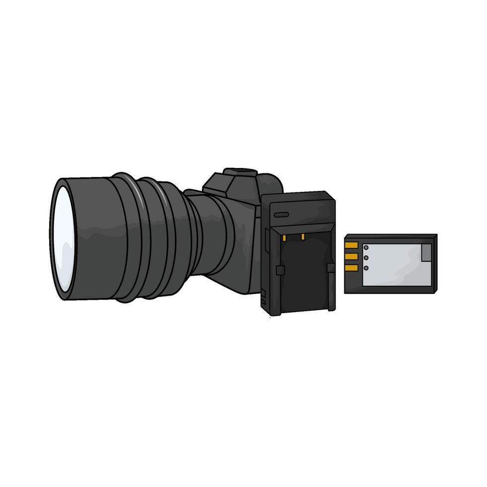 camera with battery vector