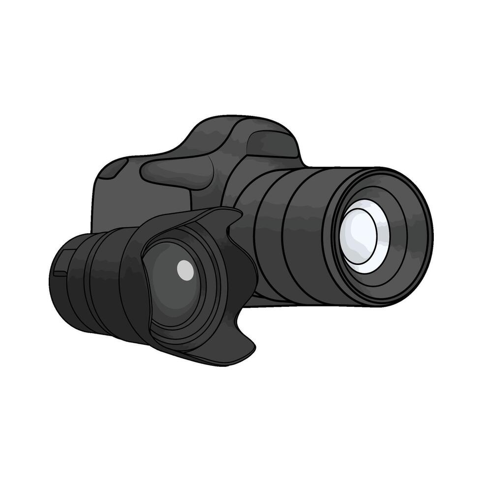illustration of camera lens with digital camera vector