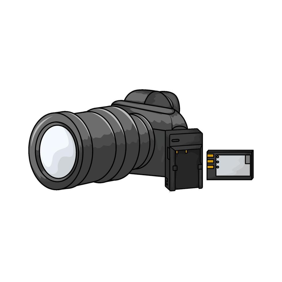 Digital camera with battery vector