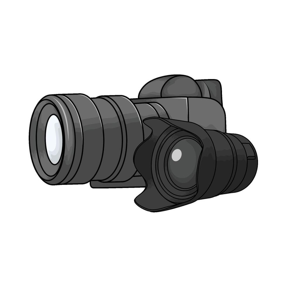 camera lens with digital camera illustration vector