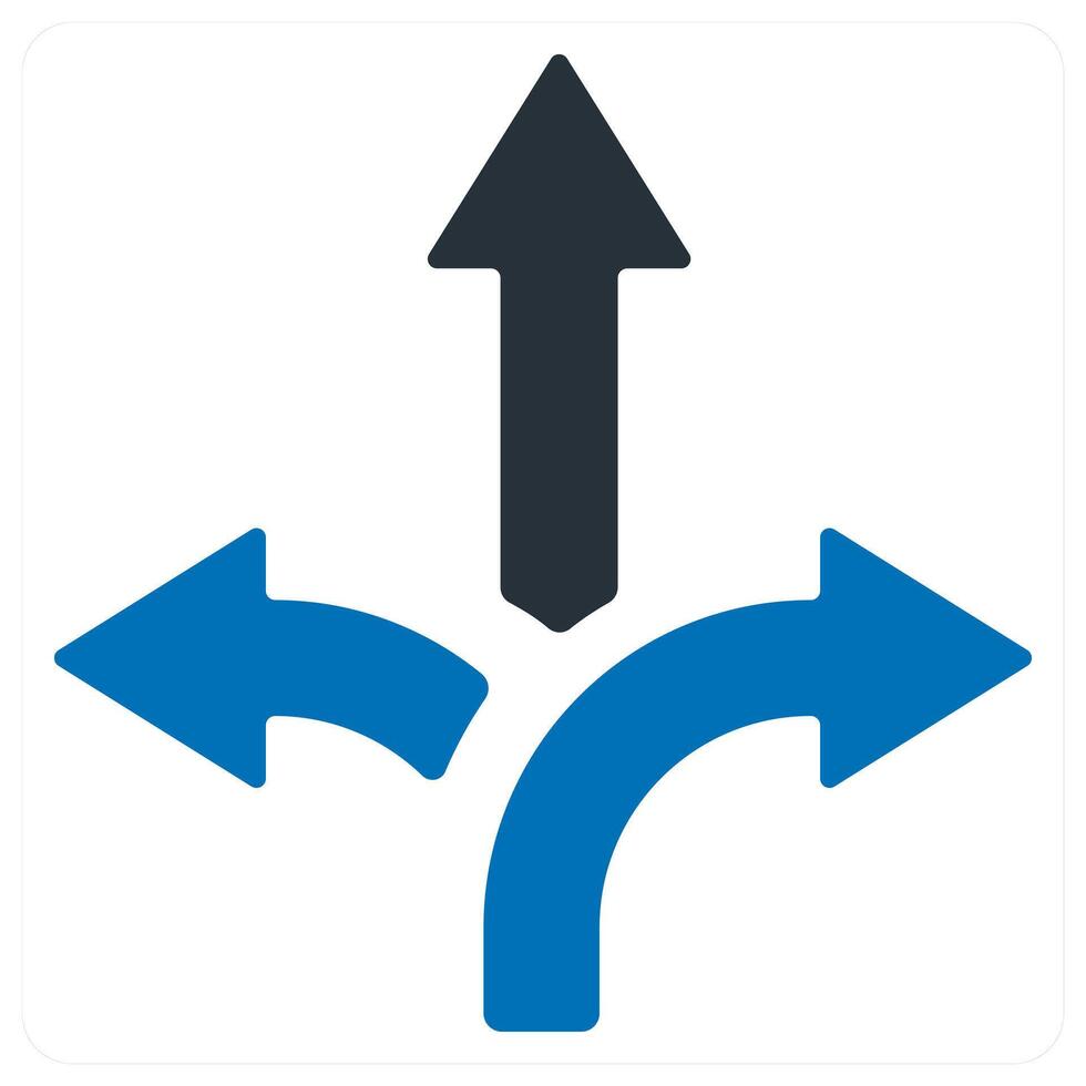 pathway and arrows icon concept in blue color vector