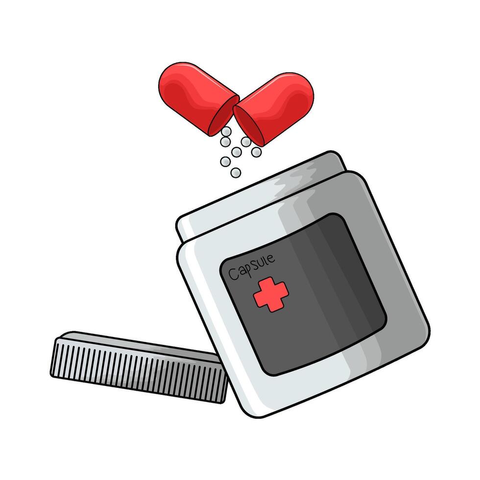 open capsule with bottle vector