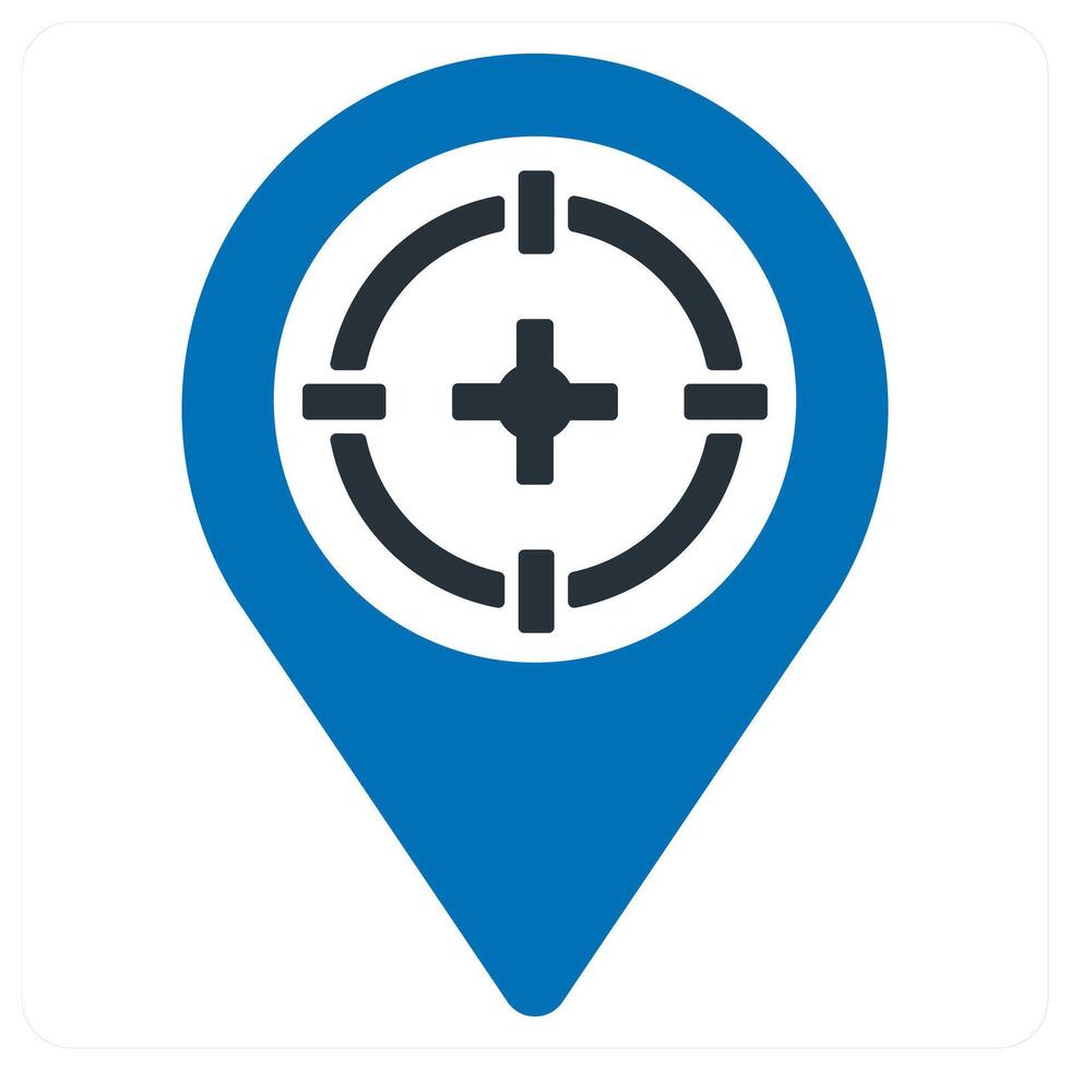 target location and target icon concept in blue color vector