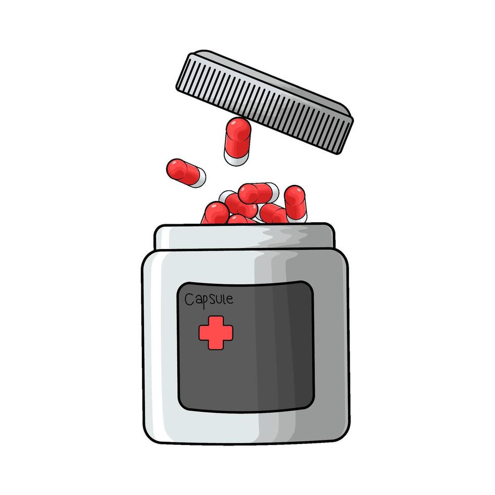 medicine in bottle vector