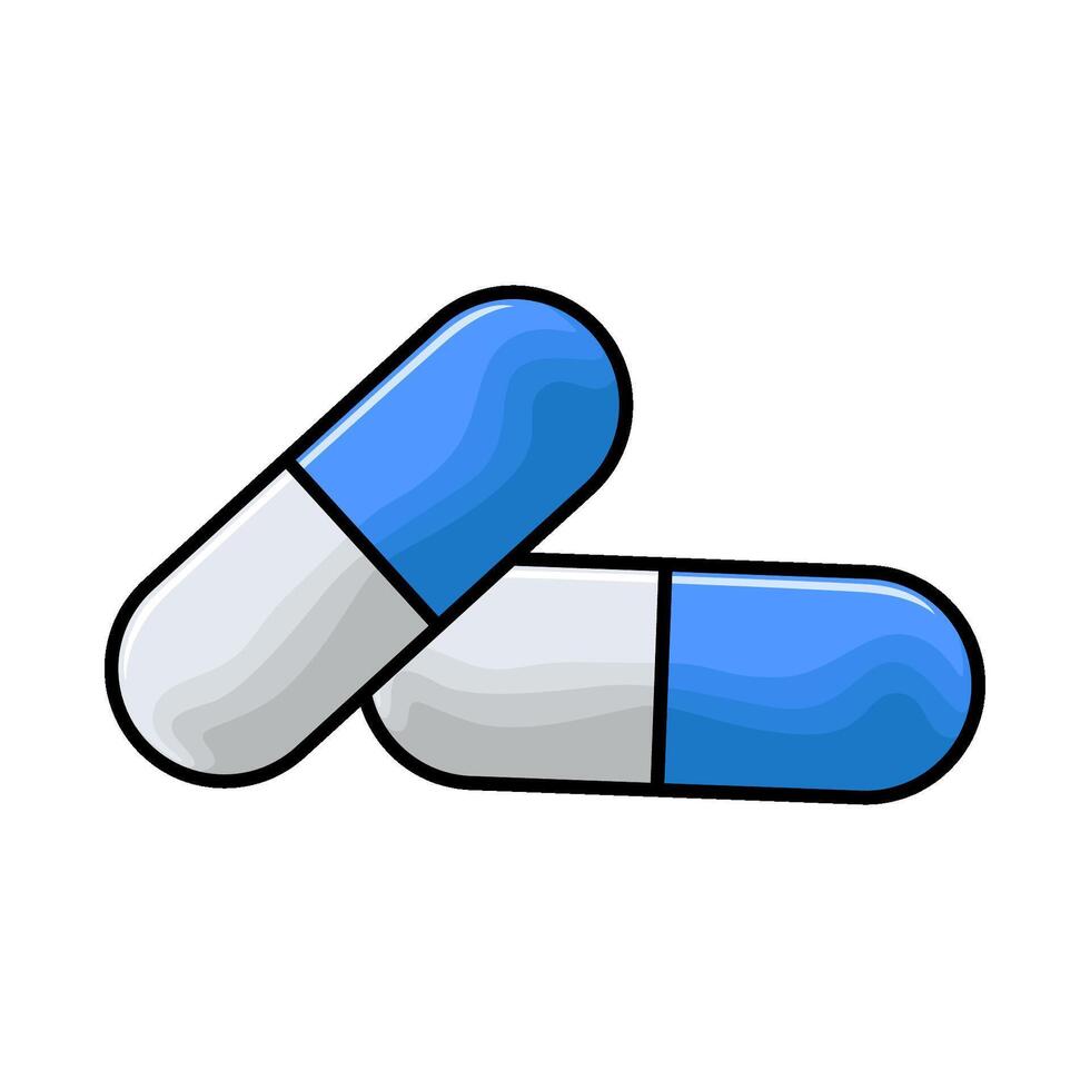 blue and white capsule vector