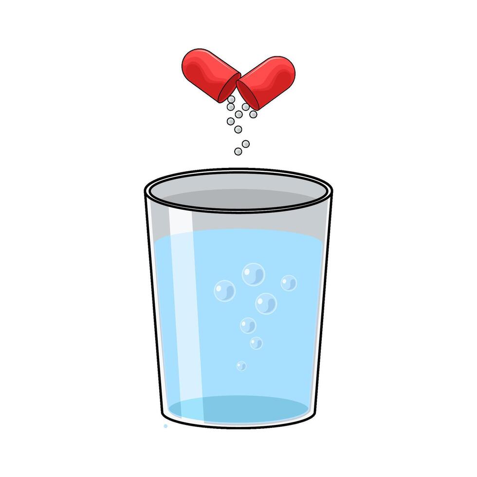 medicine dissolved in water vector