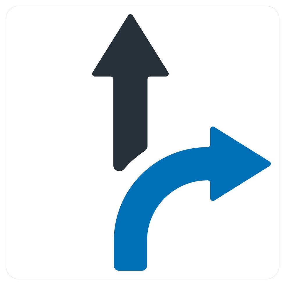 path and arrow icon concept in blue color vector