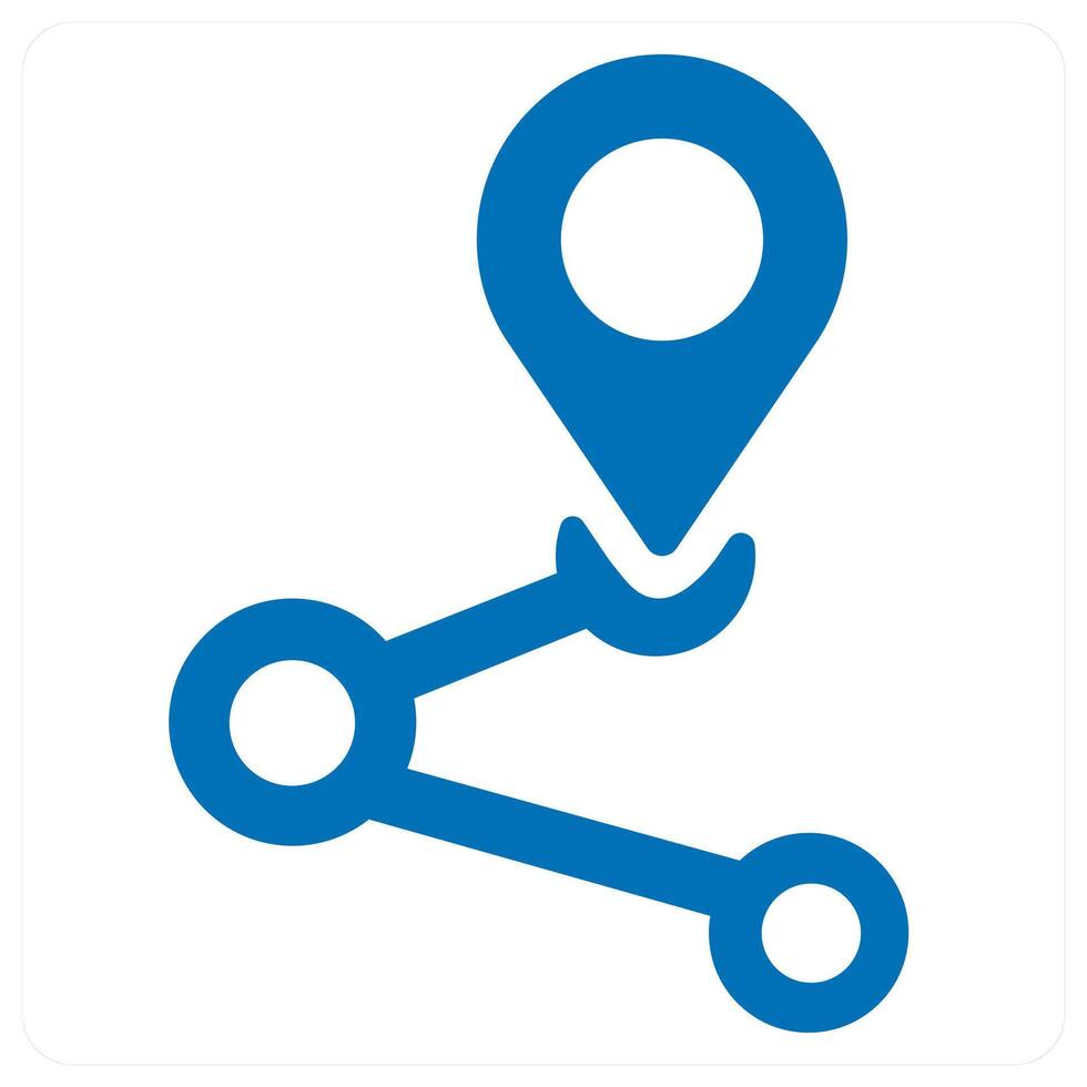 share location and pin icon concept in blue color vector