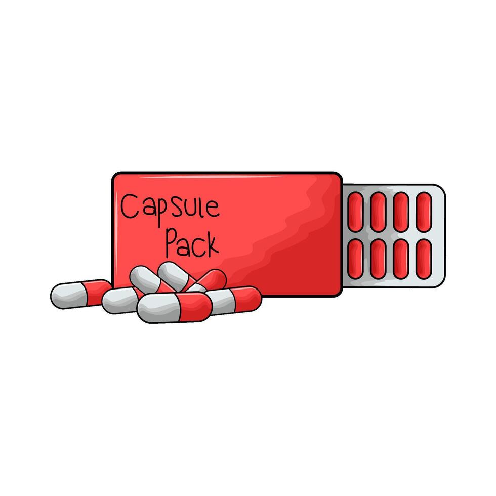 illustration of red capsule pack vector