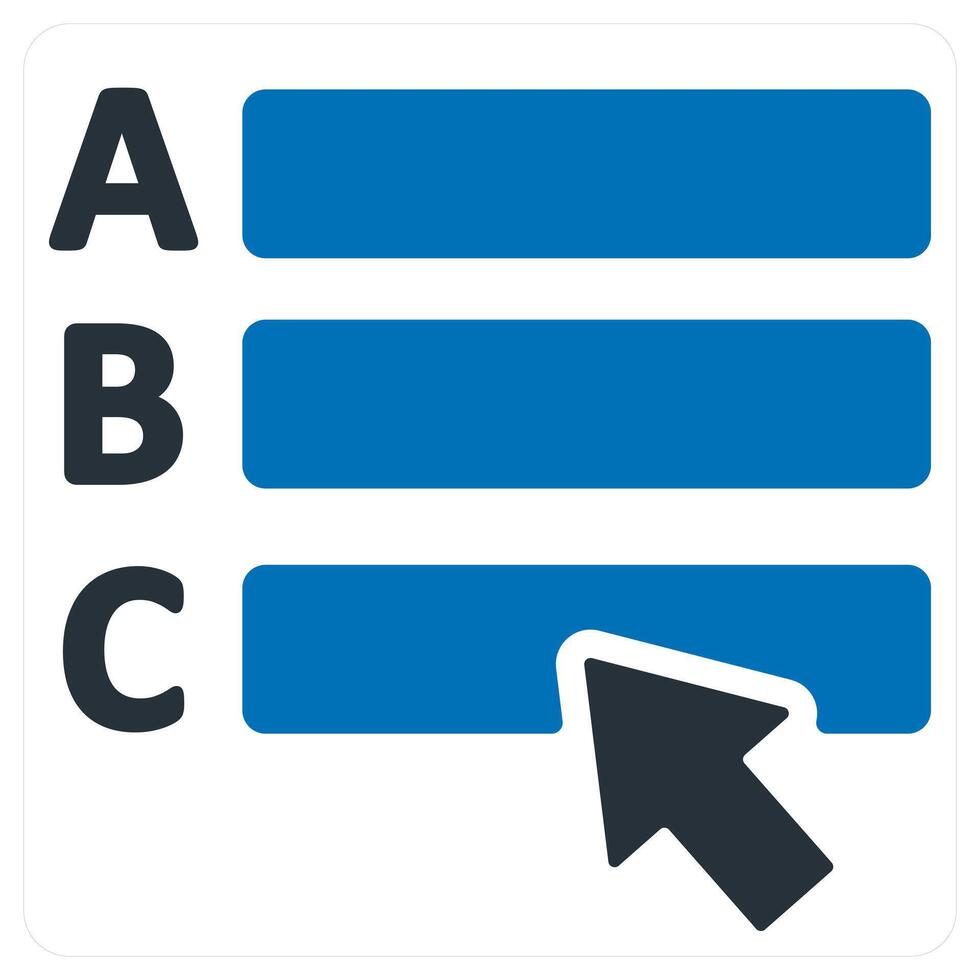 Online Exam and education concept in blue color vector