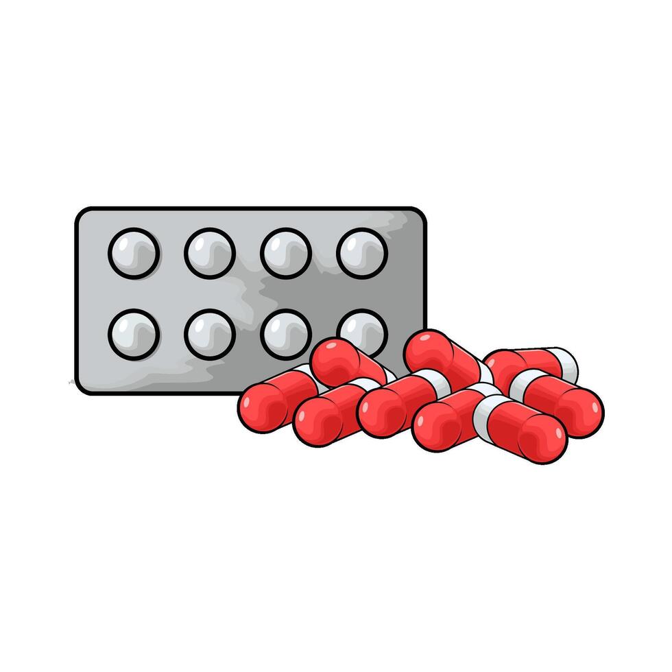 illustration of a pill vector