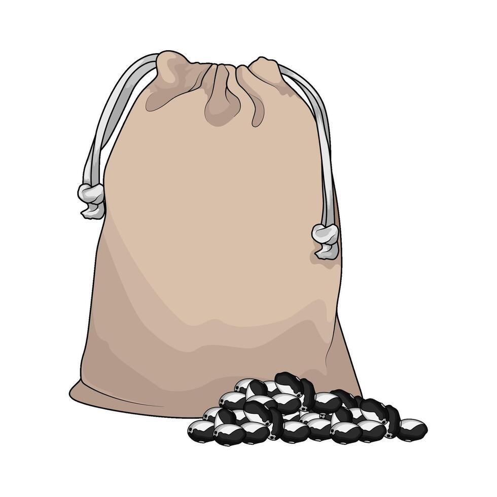 illustration of cow bean with sacks vector