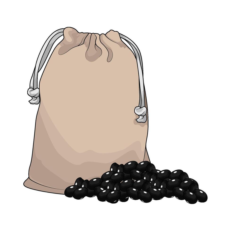 black bean with sacks vector