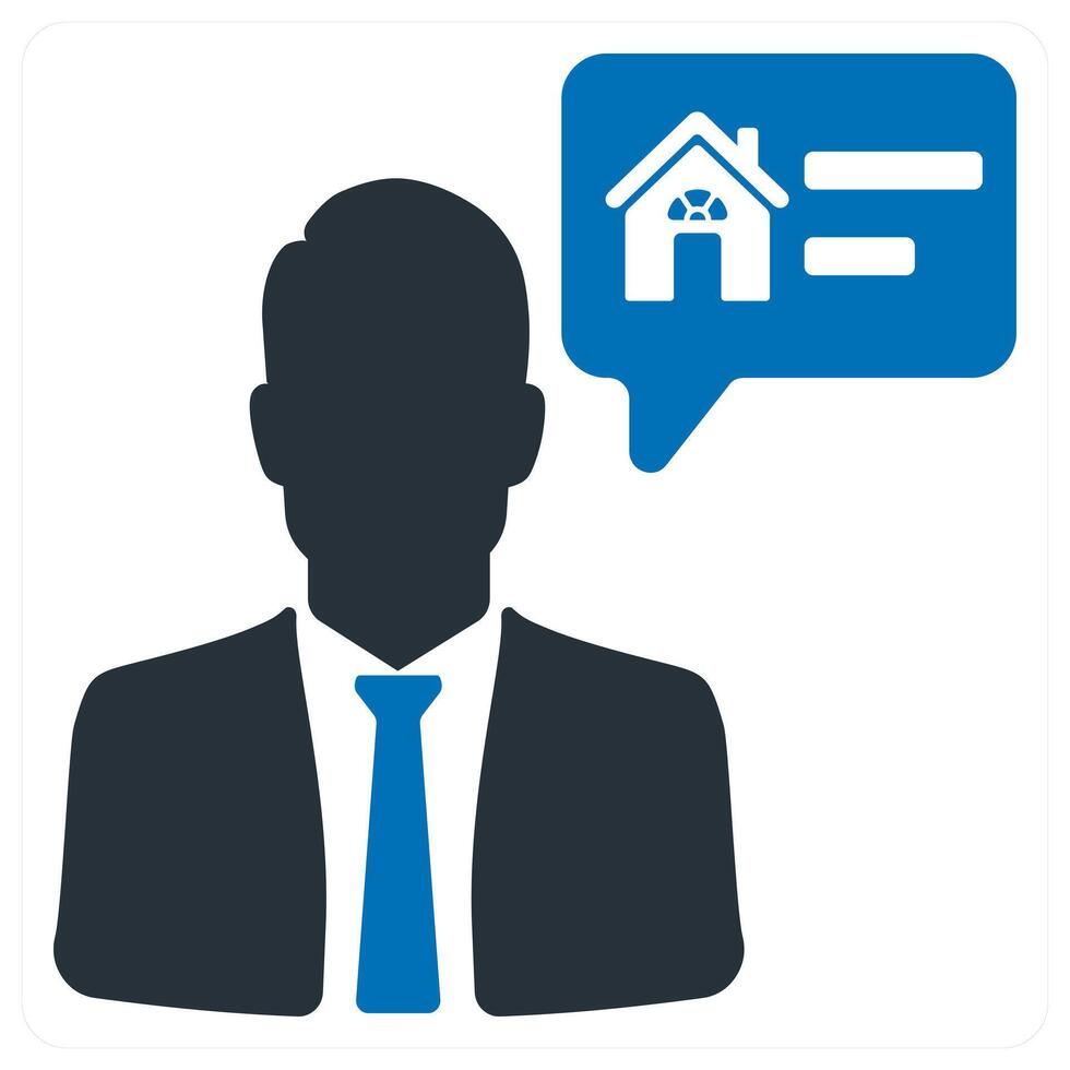 Property Advisor and estate icon concept in blue color vector
