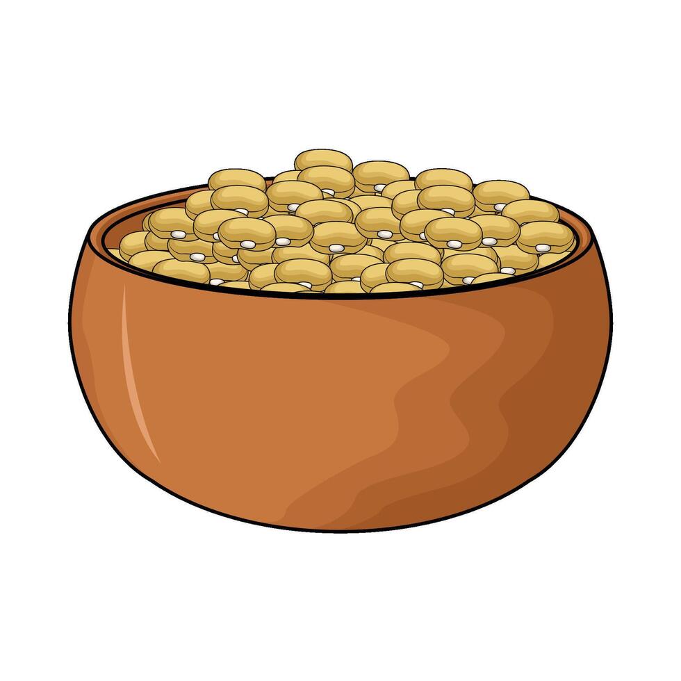 soybean in a bowl vector