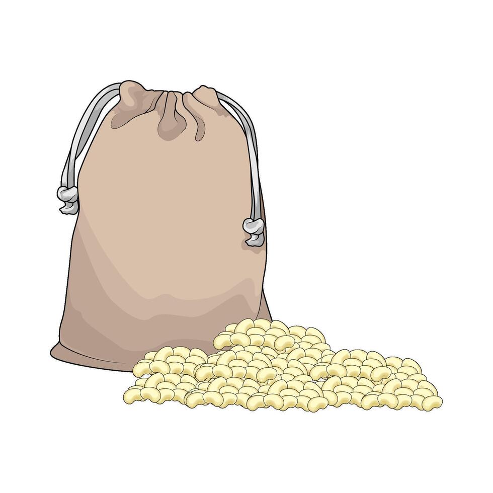 white bean with sacks vector