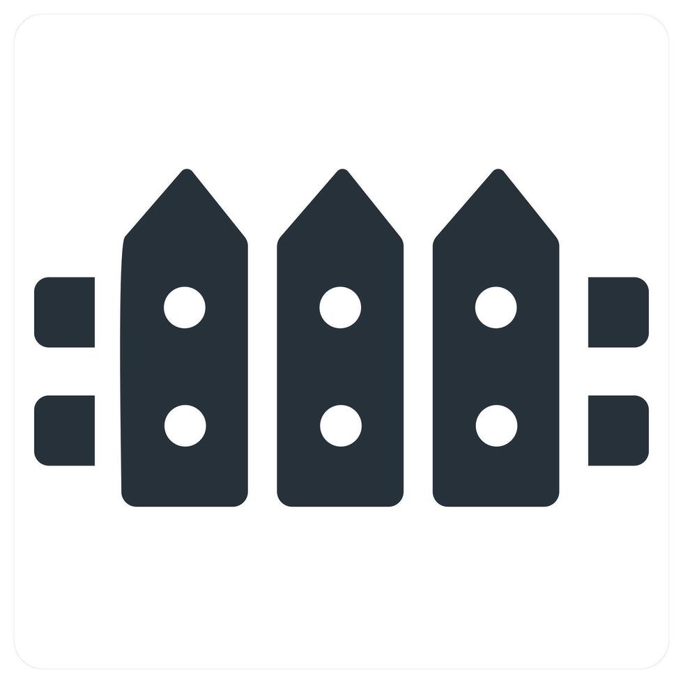 Fence and wall icon concept in blue color vector