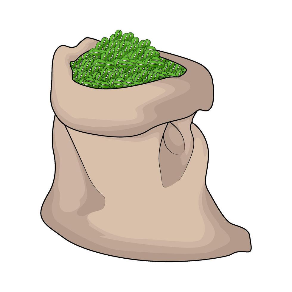 sack of mung beans vector