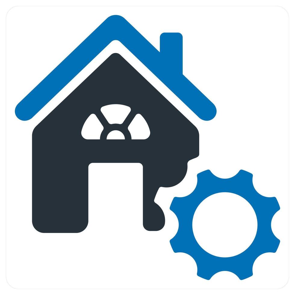 Home Renovation and house icon concept in blue color vector