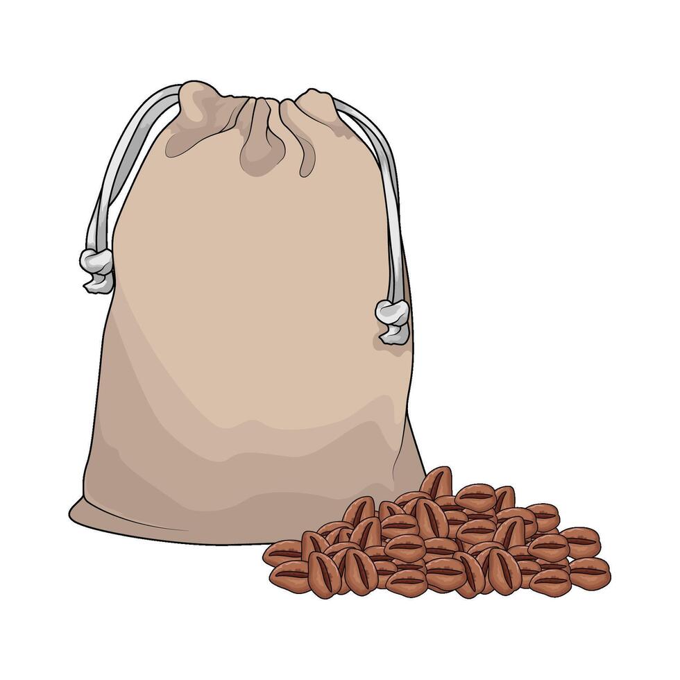 coffee bean with sacks vector