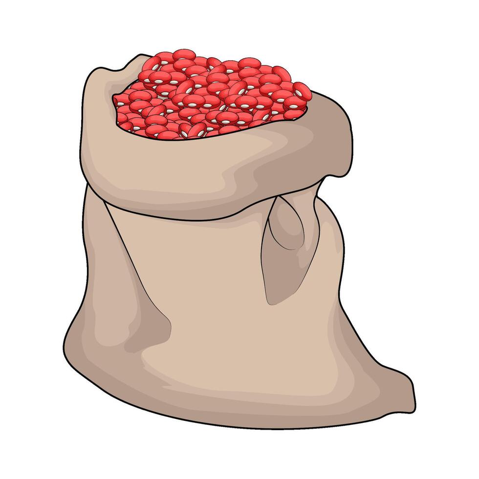 organic red bean in a sack vector