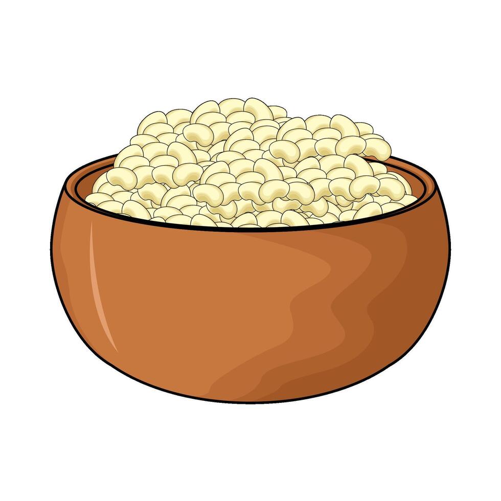white bean in a bowl vector