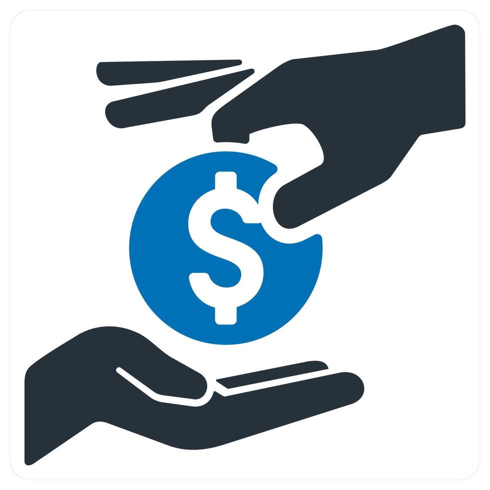 Mortgage Content and cash icon concept in blue color vector