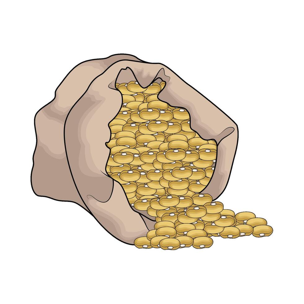 illustration of organic soybean in a sack vector