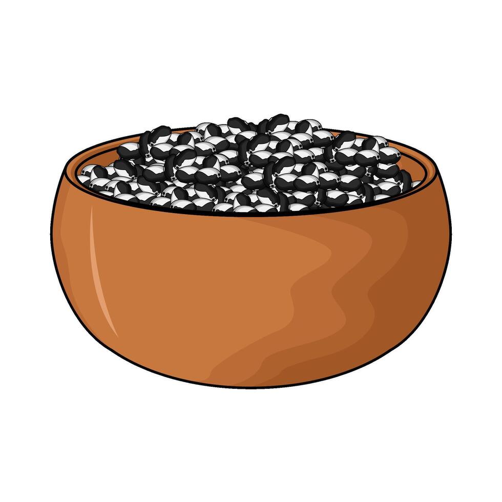 illustration of bean in a bowl vector