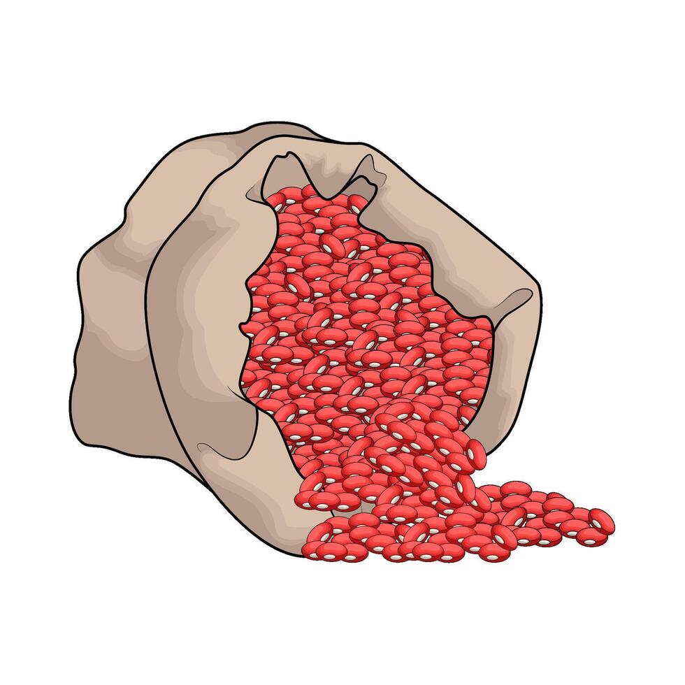 sack of red beans vector