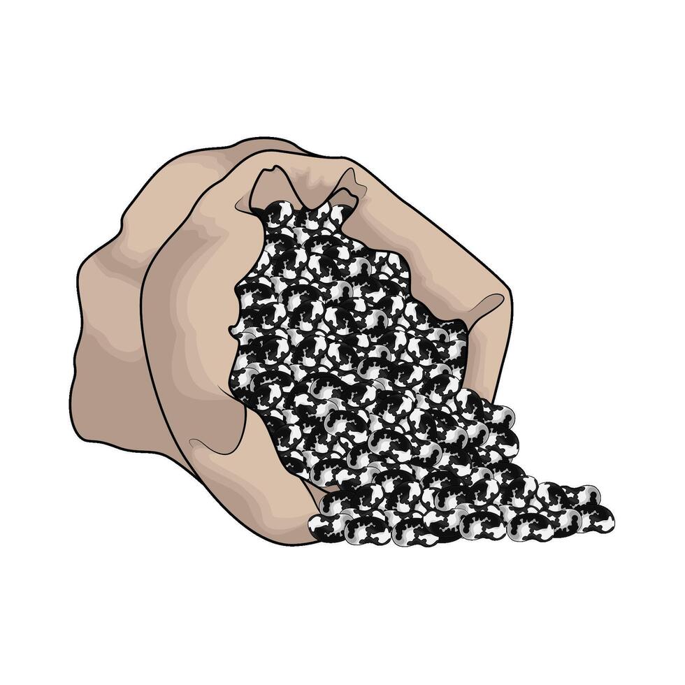 cow bean in a sack vector