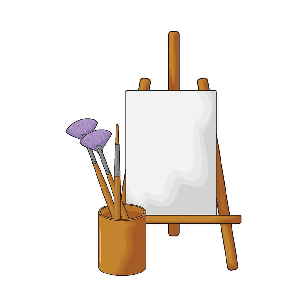 paintbrush holder with canvas vector