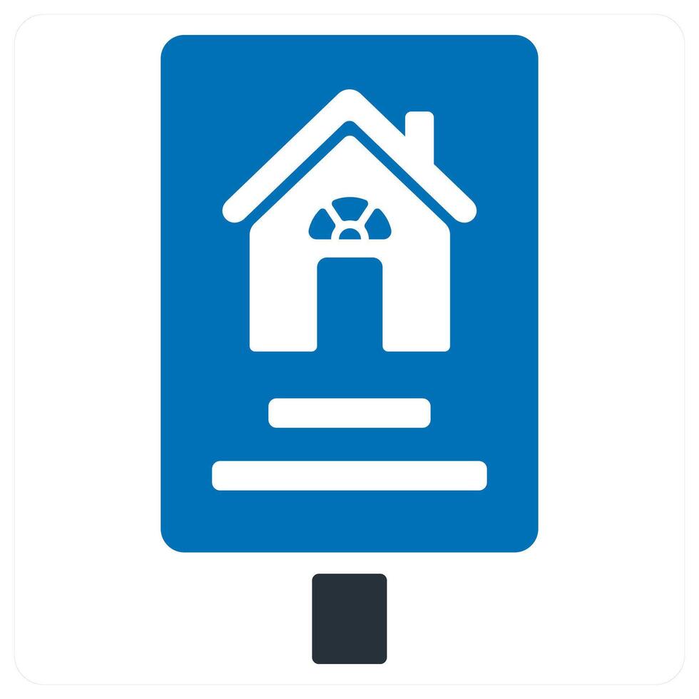 Sign Post and for sale icon concept in blue color vector
