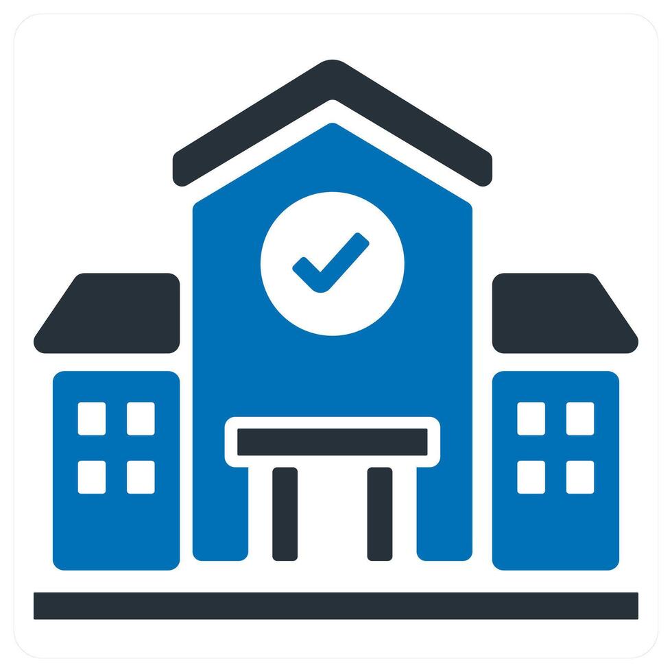 Checking Real estate icon concept in blue color vector