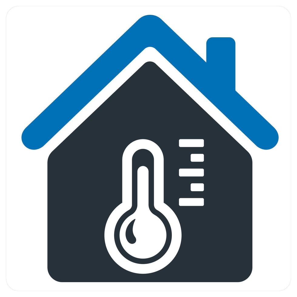 Warm House and home icon concept in blue color vector