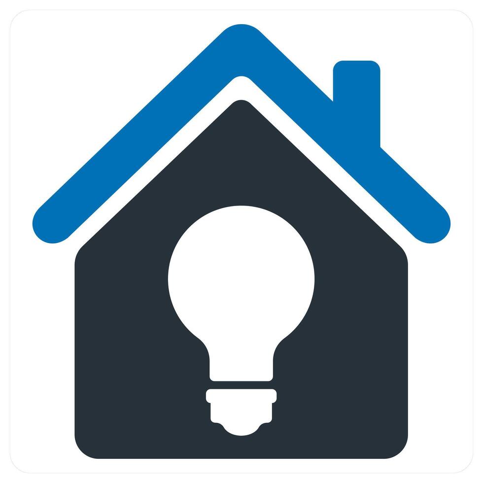 Light House and technology icon concept in blue color vector