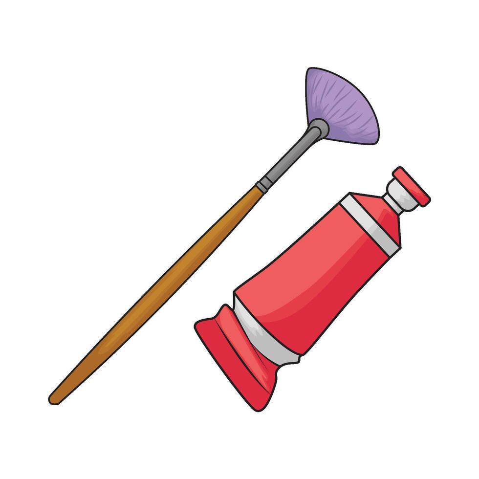 paint tube with paintbrush vector