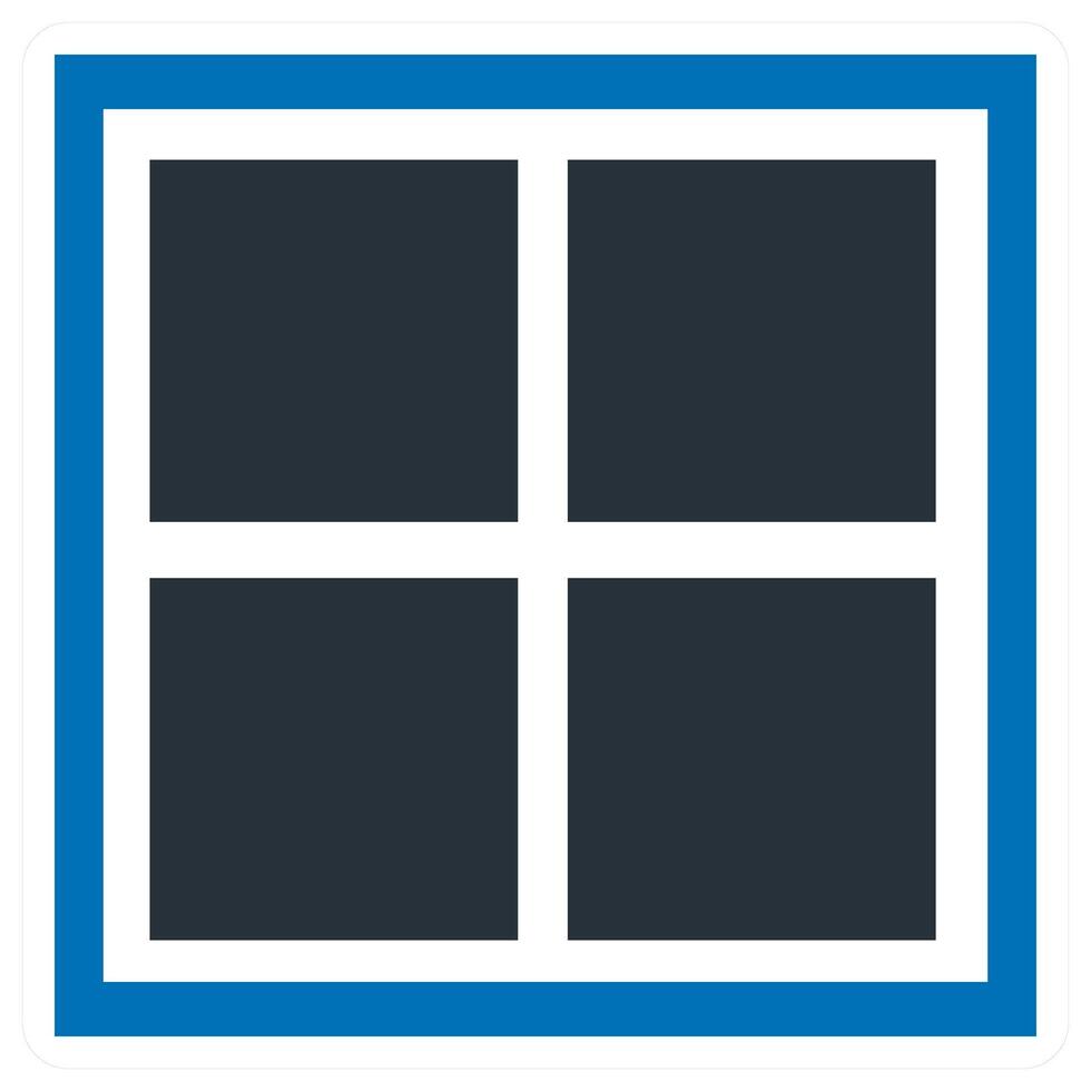 Windows and real estate icon concept in blue color vector