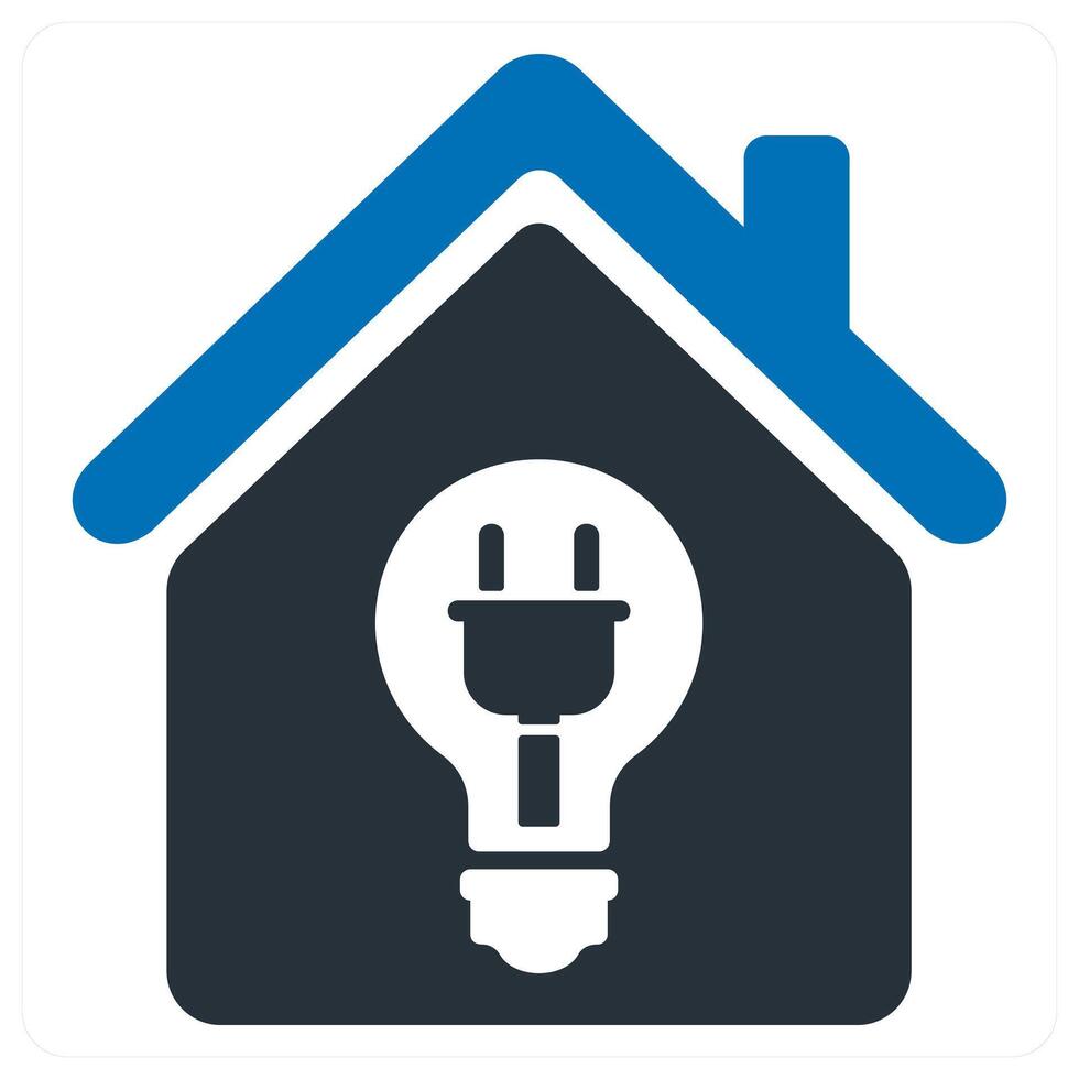 Home Electricity and building icon concept in blue color vector