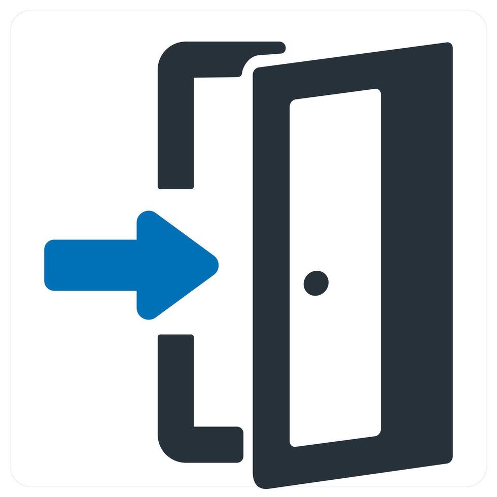 House Entrance and enter icon concept in blue color vector