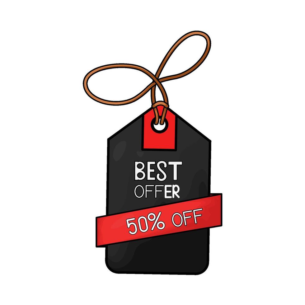 best offer 50 percent off tag vector