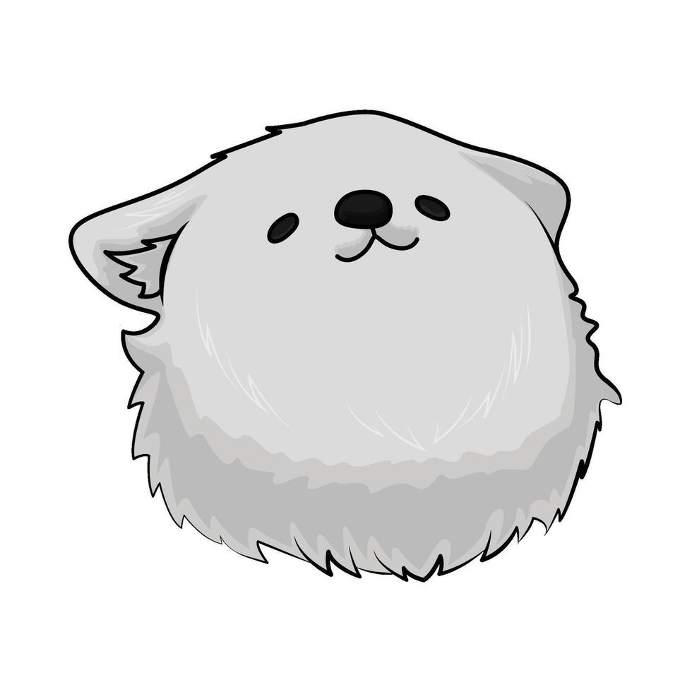 illustration of white dog head vector