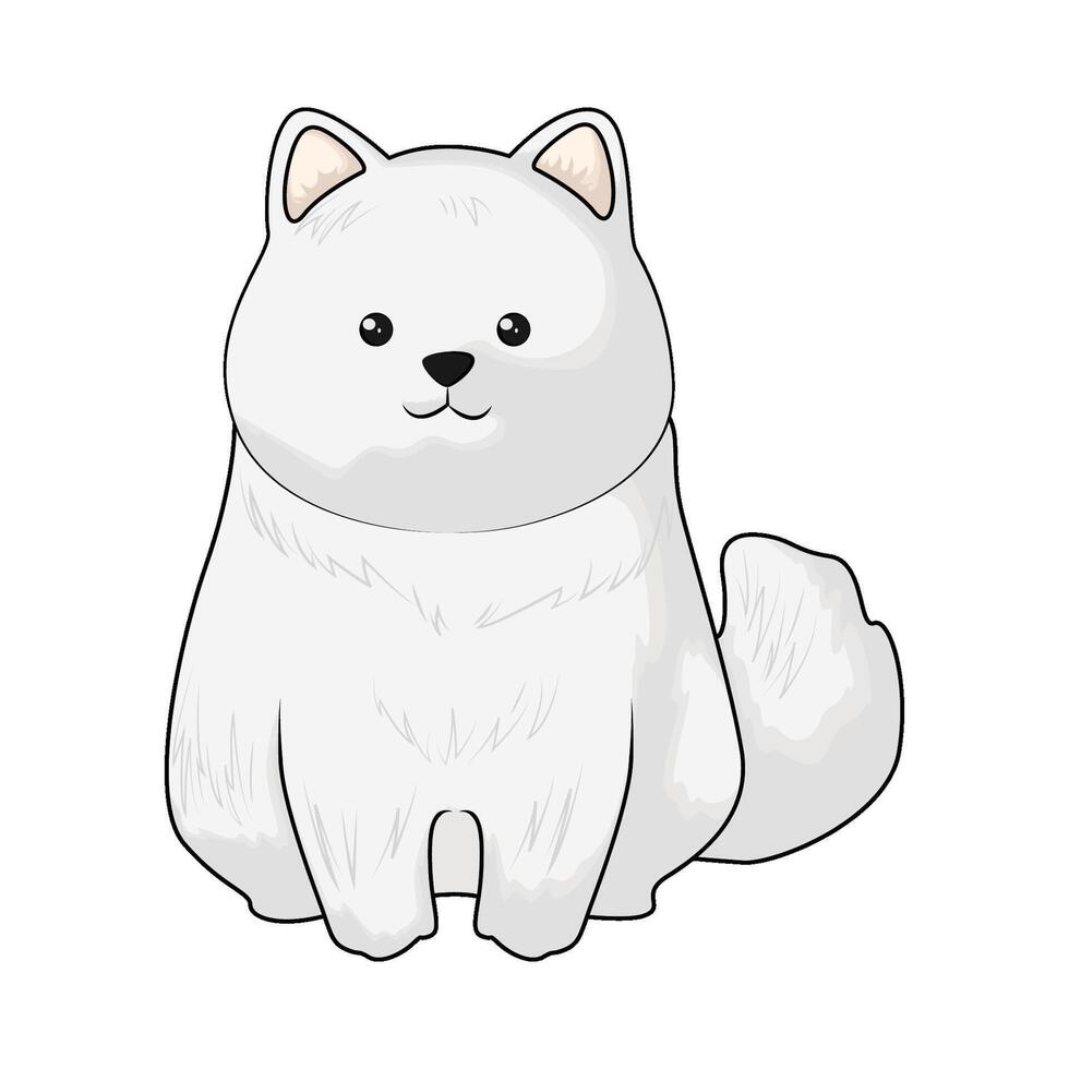 illustration of cute white dog vector