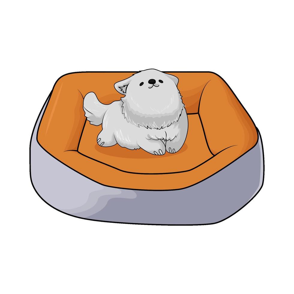 white dog lying vector