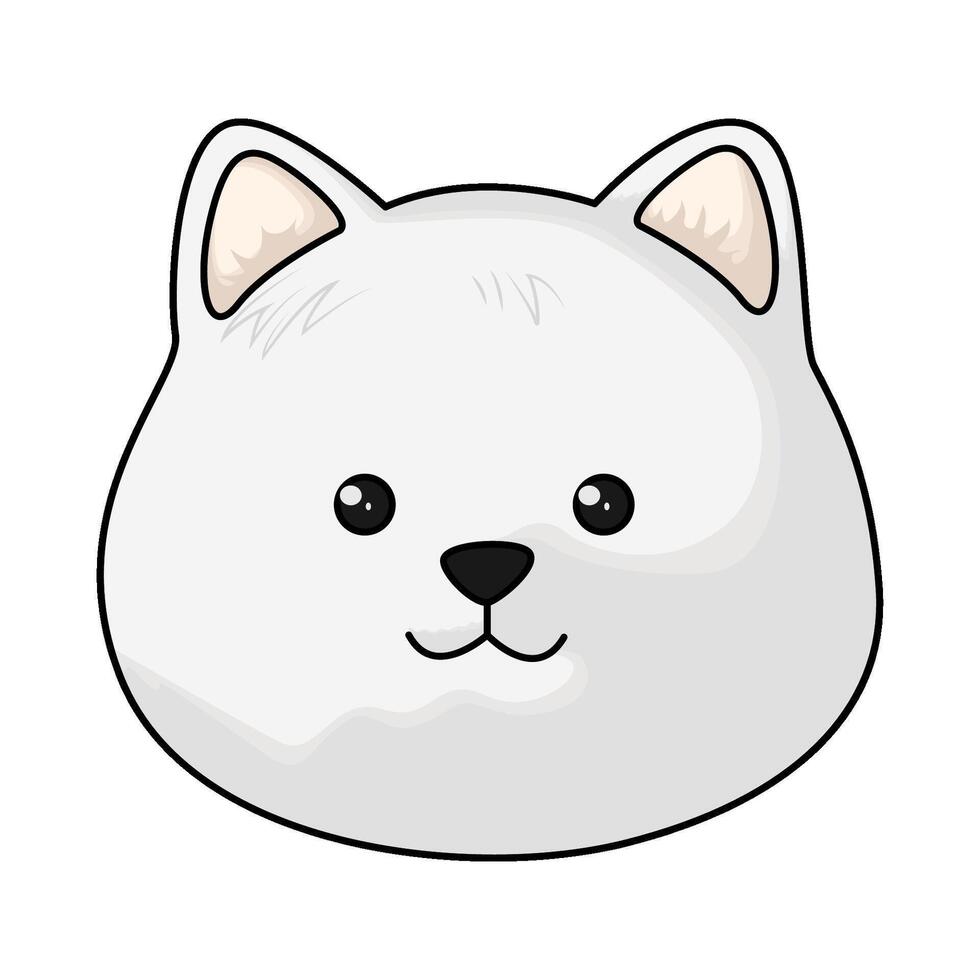 white dog head illustration vector