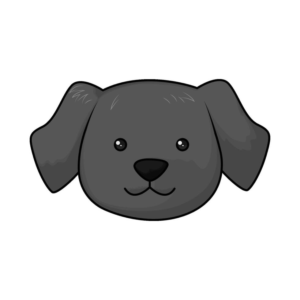 black dog head vector